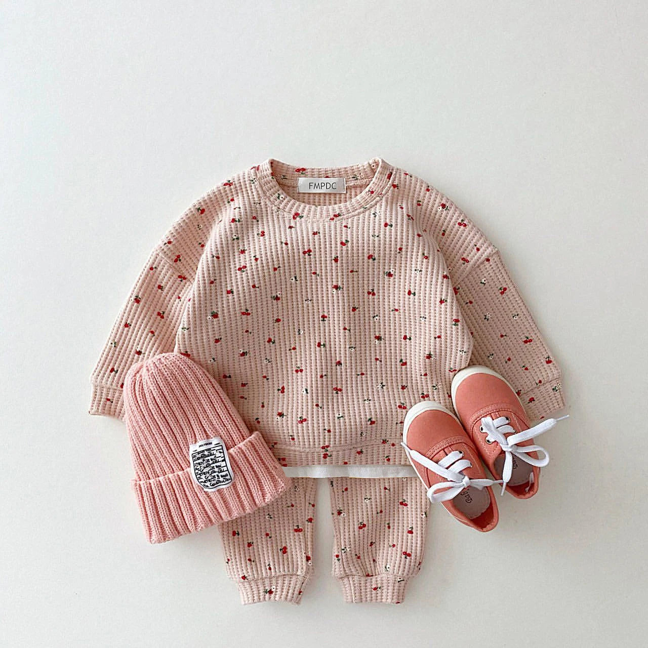 Spring Baby Girls Clothes Set 2023 New Fashion Cute Fruit Printing Baby Girl Casual Tops + Trouser 2pcs Baby Girls Clothing