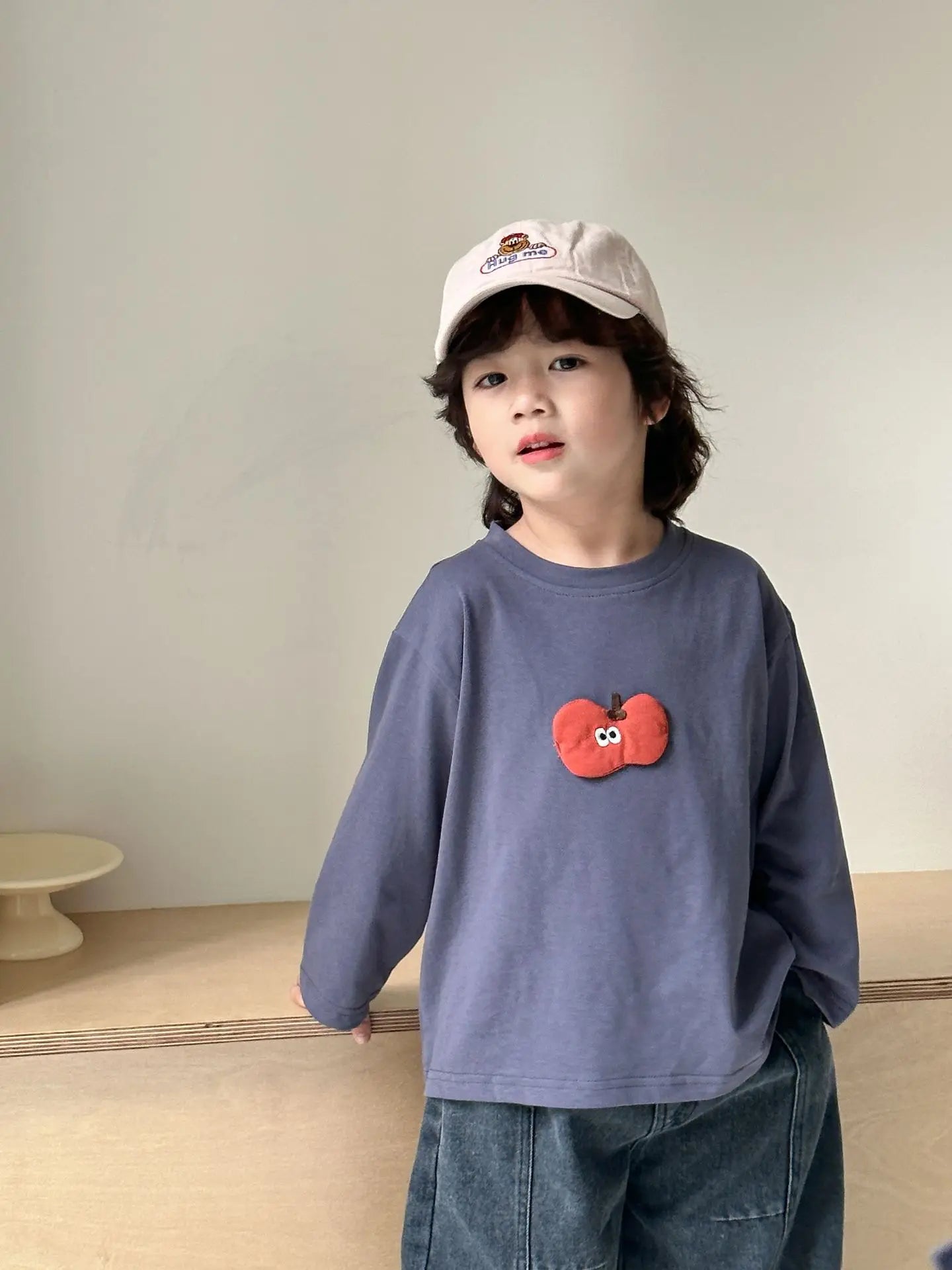 2025 Spring New Children Long Sleeve T Shirts Cotton Girls Cute Cartoon Tees Boys Casual Bottoming Shirts Solid Kids Clothes