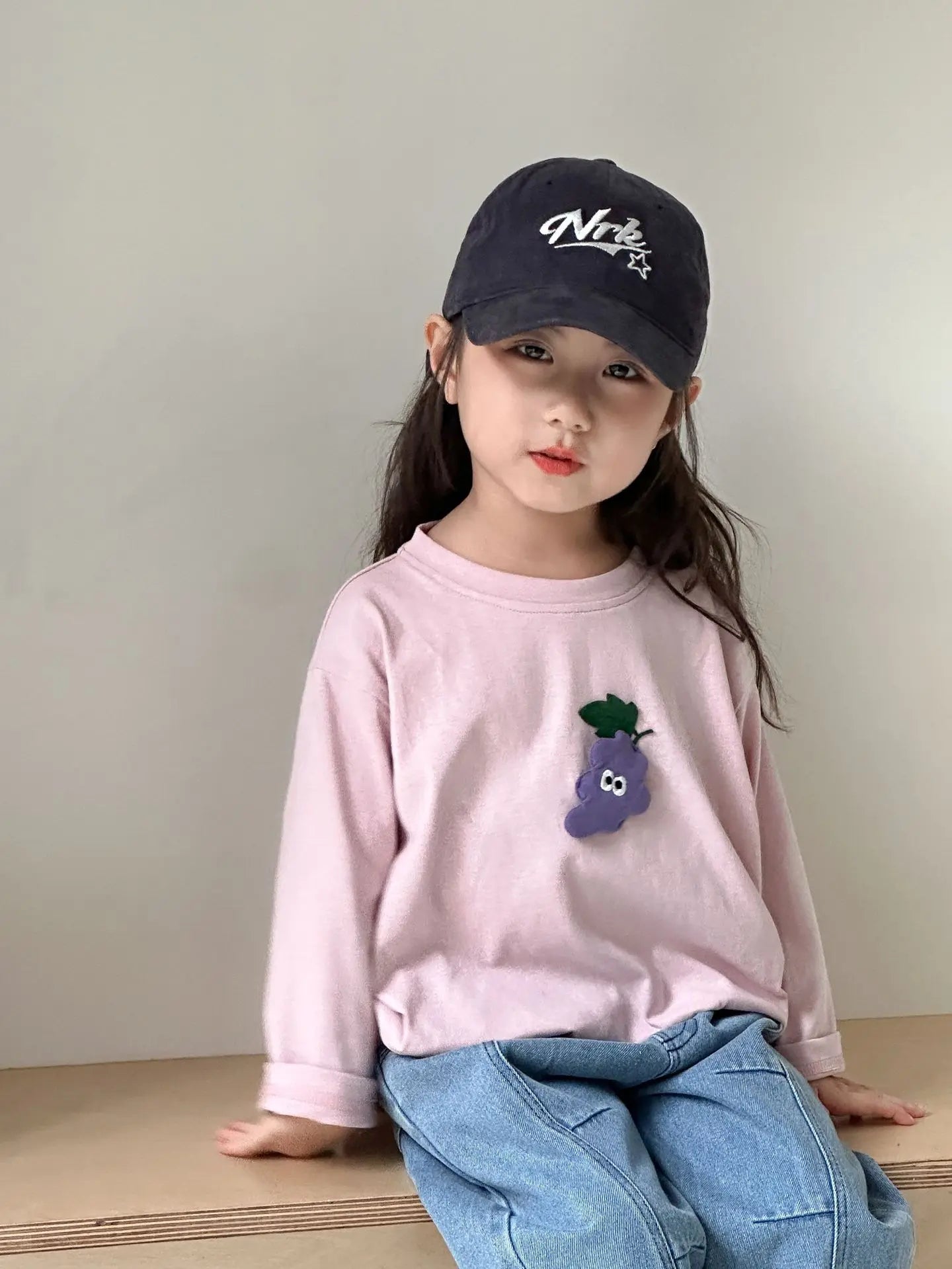 2025 Spring New Children Long Sleeve T Shirts Cotton Girls Cute Cartoon Tees Boys Casual Bottoming Shirts Solid Kids Clothes