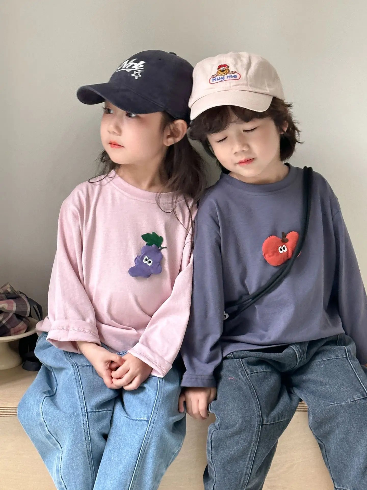 2025 Spring New Children Long Sleeve T Shirts Cotton Girls Cute Cartoon Tees Boys Casual Bottoming Shirts Solid Kids Clothes