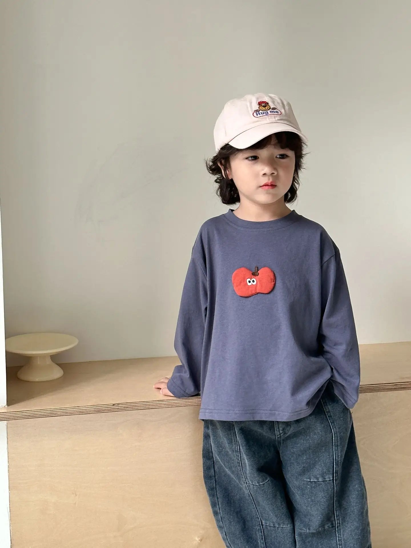 2025 Spring New Children Long Sleeve T Shirts Cotton Girls Cute Cartoon Tees Boys Casual Bottoming Shirts Solid Kids Clothes