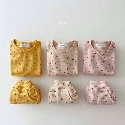 Spring Baby Girls Clothes Set 2023 New Fashion Cute Fruit Printing Baby Girl Casual Tops + Trouser 2pcs Baby Girls Clothing