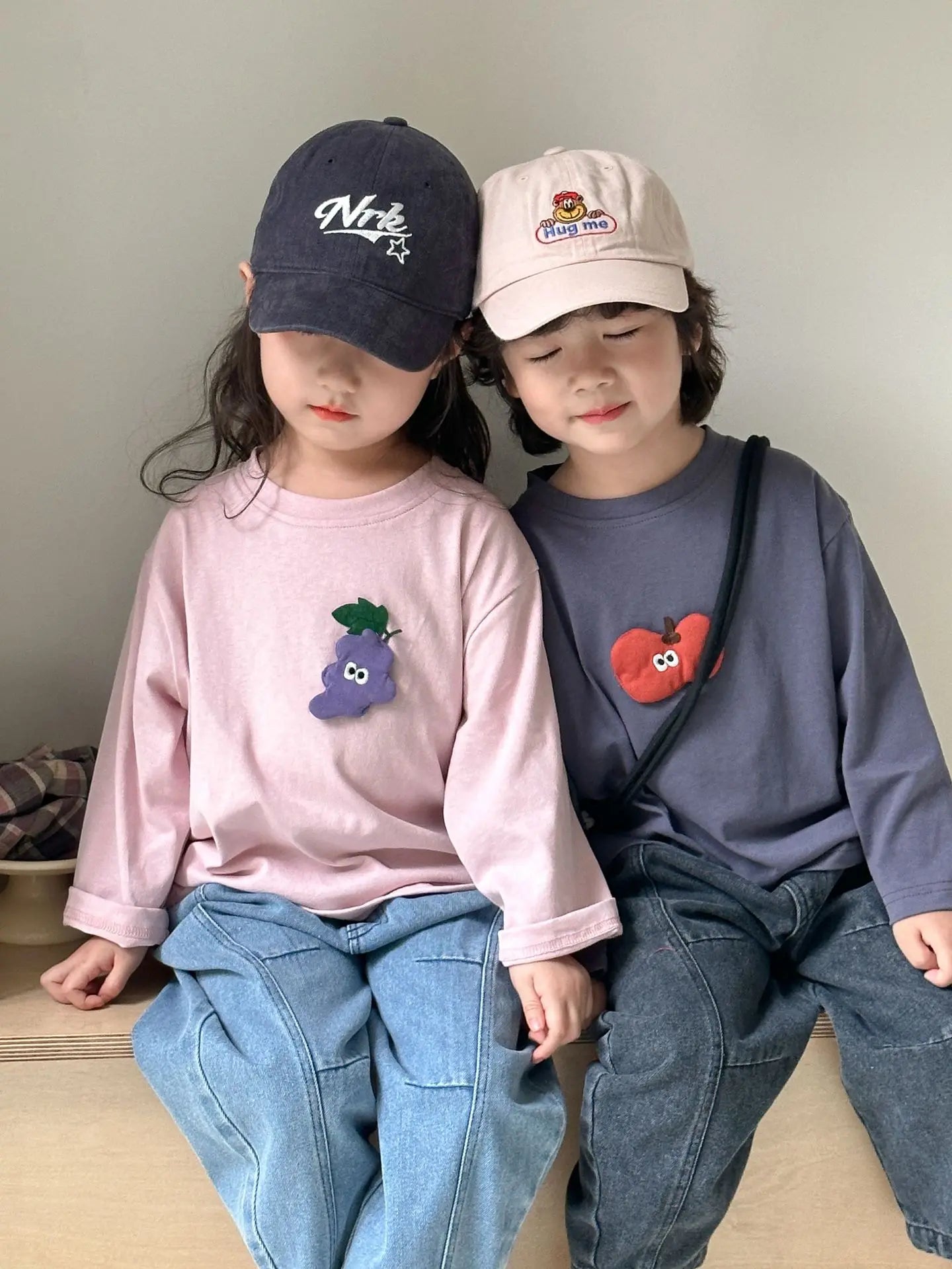 2025 Spring New Children Long Sleeve T Shirts Cotton Girls Cute Cartoon Tees Boys Casual Bottoming Shirts Solid Kids Clothes