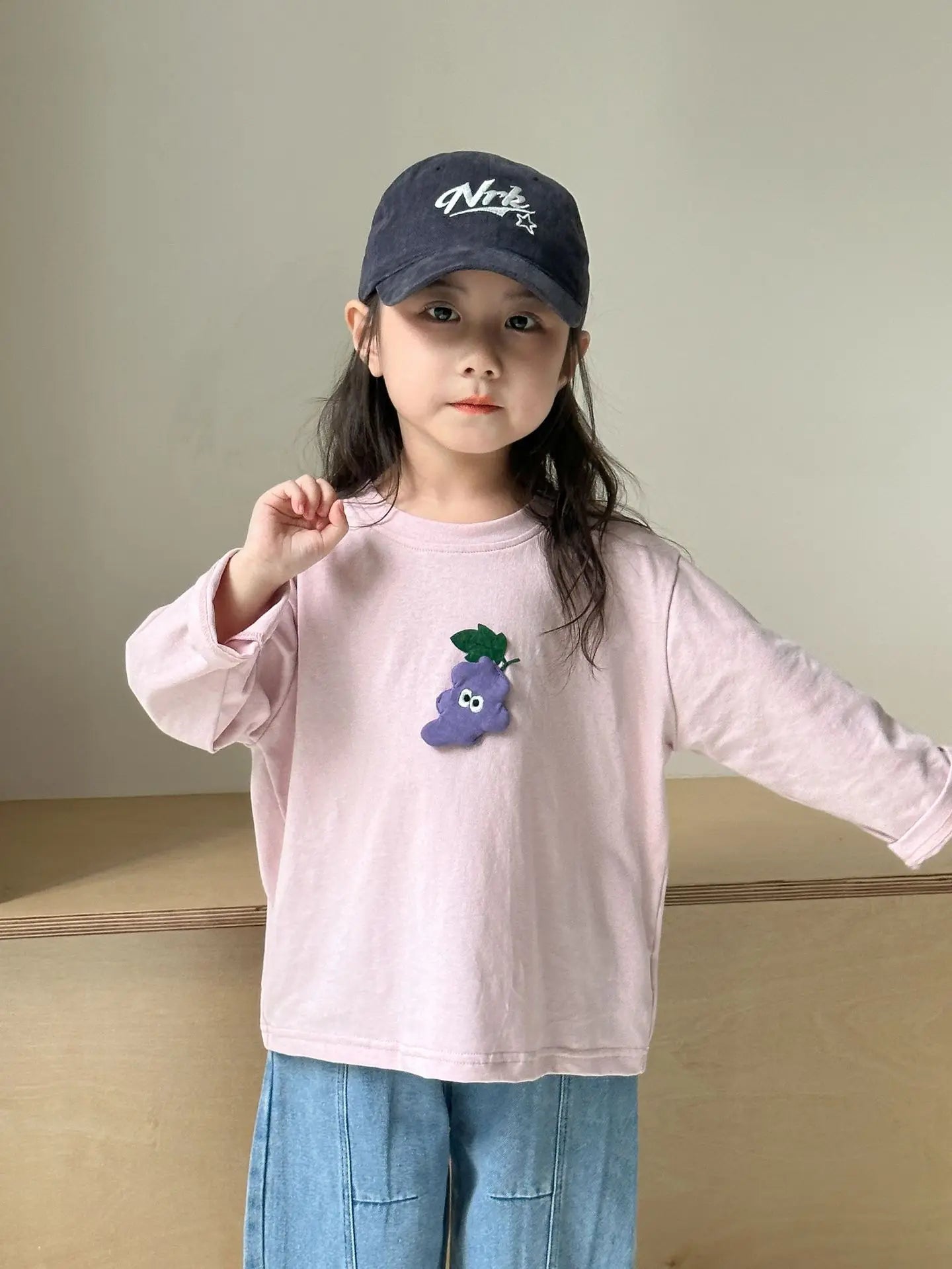 2025 Spring New Children Long Sleeve T Shirts Cotton Girls Cute Cartoon Tees Boys Casual Bottoming Shirts Solid Kids Clothes